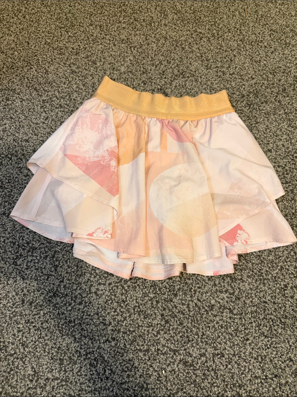 Lululemon Pastel Pink & Peach Skirt with Elastic Waistband